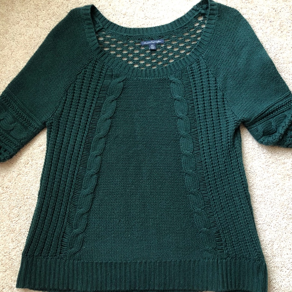 American Eagle Ribbed Green Sweater